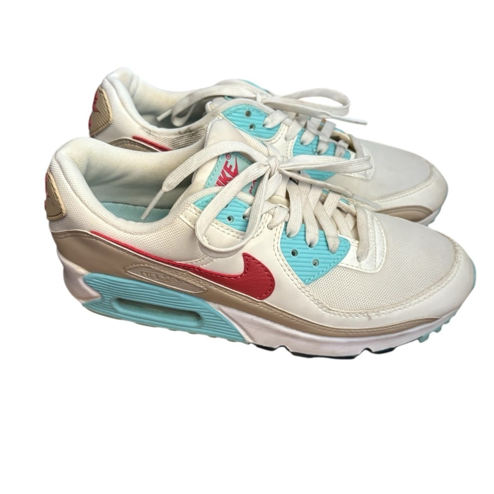 Nike Air Max 90 'Sail/Copa/Rattan/ Archaeo Pink' Size Women's 8 preloved - Picture 11 of 12